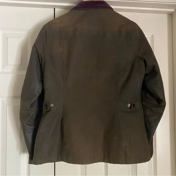 RARE Barbour Scholar Waxed Jacket Olive/Green Women’s size 6